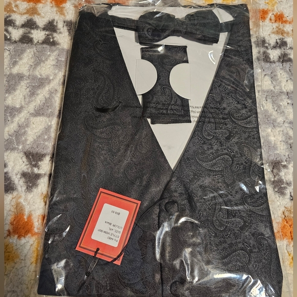 Lord West NY Black Double Breasted Tuxedo Ensemble Size 44L Made In The USA - Picture 2 of 16